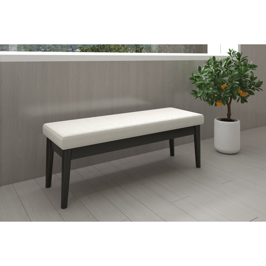 Banc de galets en crème et noir ( Meuble Mtl )