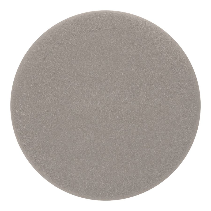 Ottoman de rangement rond Alya en gris chaud et naturel