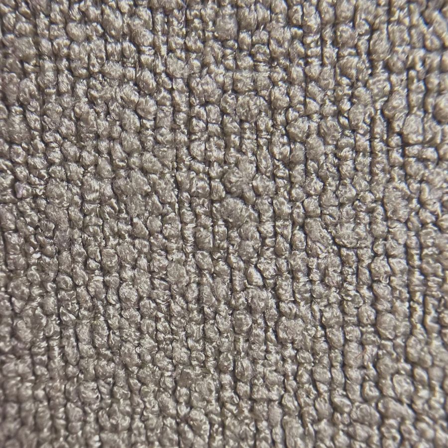 Ottoman de rangement rond Alya en gris chaud et naturel