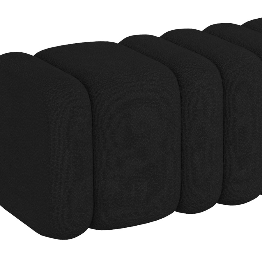 Grand banc pouf Rigel en boucle noire