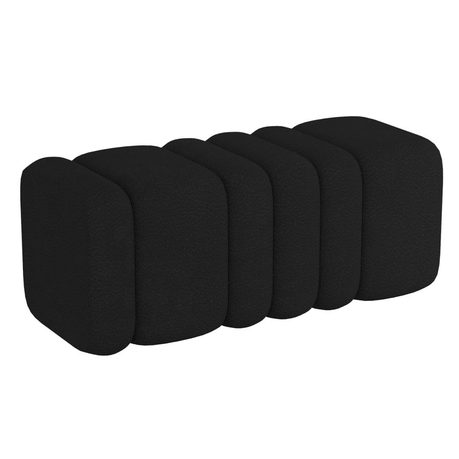 Grand banc pouf Rigel en boucle noire