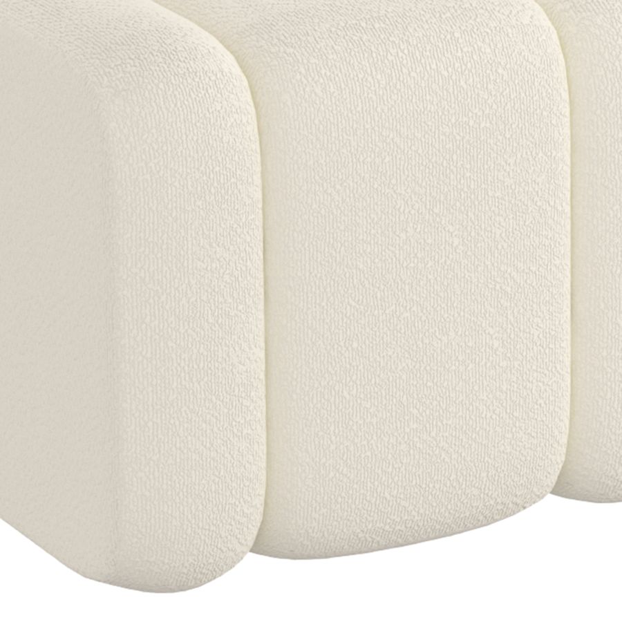 Grand banc pouf Rigel en boucle ivoire
