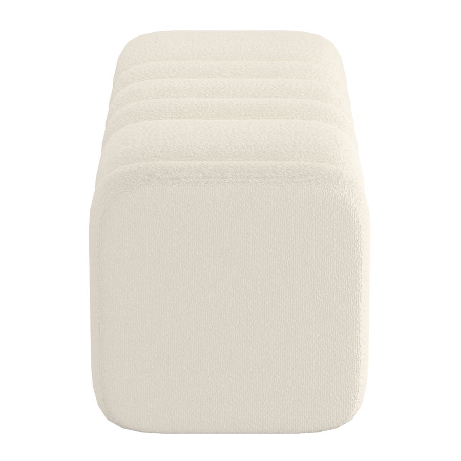 Grand banc pouf Rigel en boucle ivoire