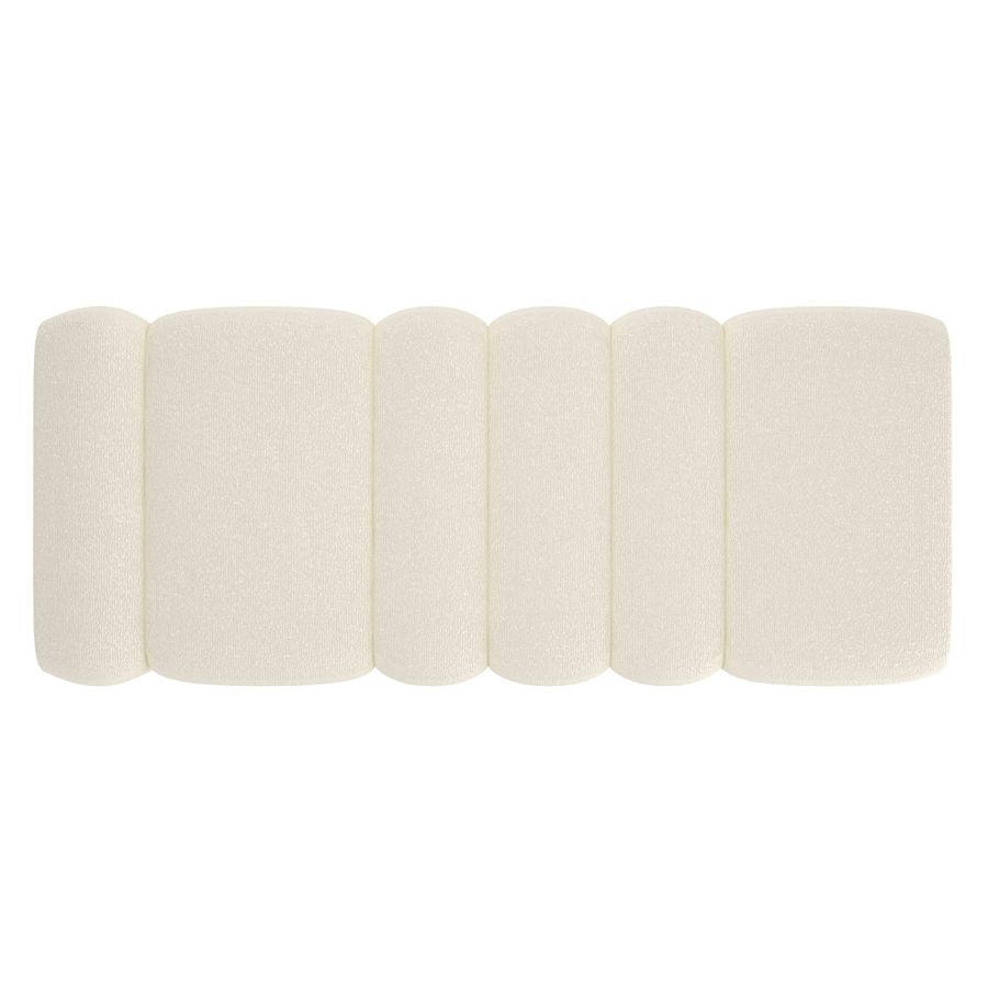 Grand banc pouf Rigel en boucle ivoire