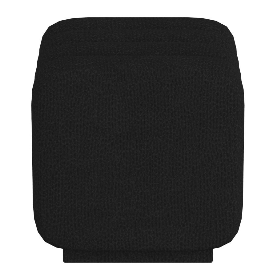 Petit pouf carré Rigel en boucle noire