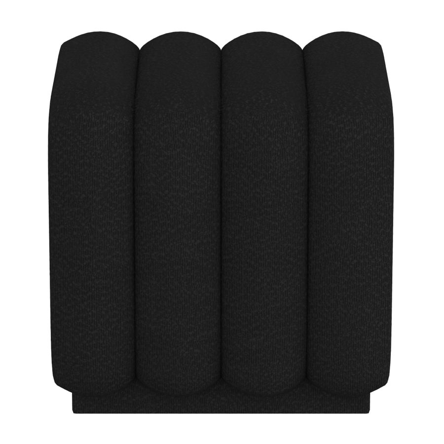 Petit pouf carré Rigel en boucle noire