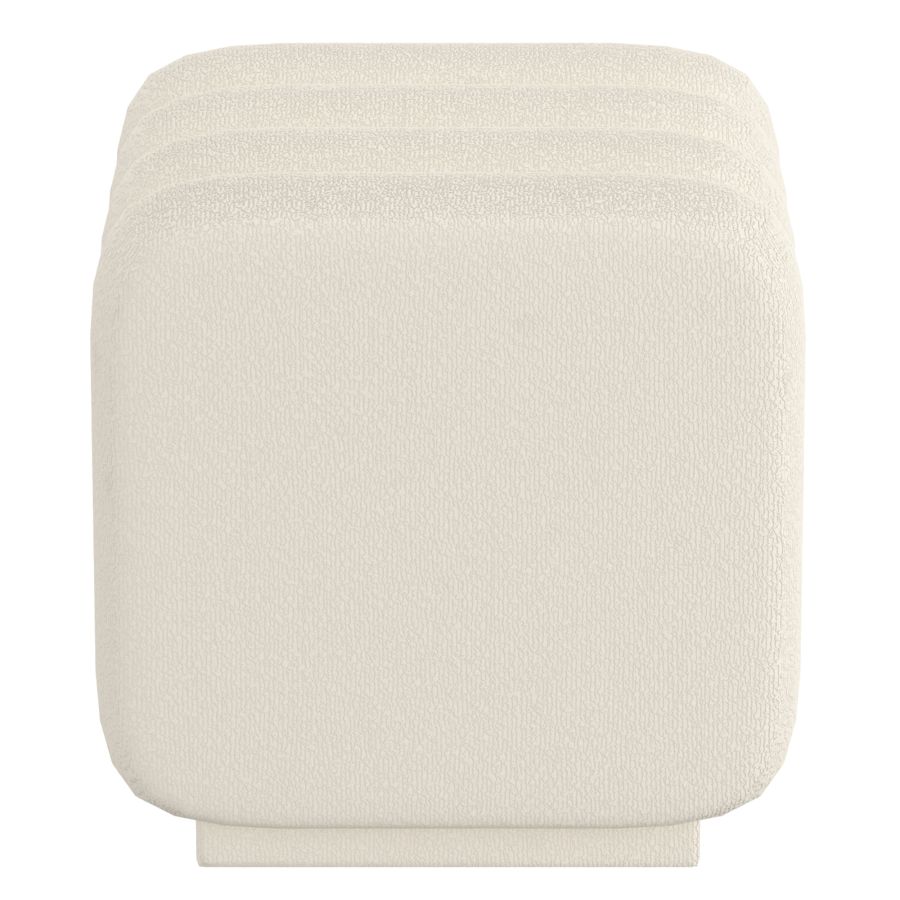 Petit pouf carré Rigel en boucle ivoire