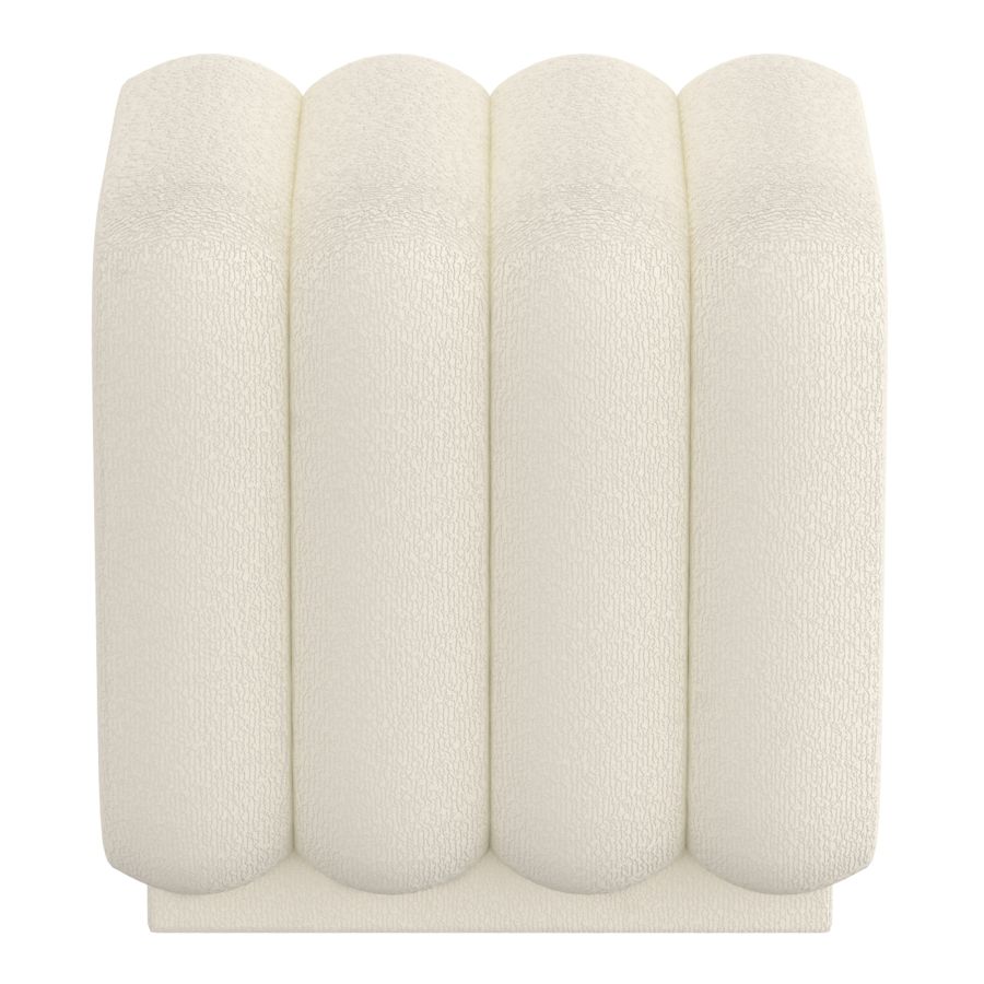 Petit pouf carré Rigel en boucle ivoire