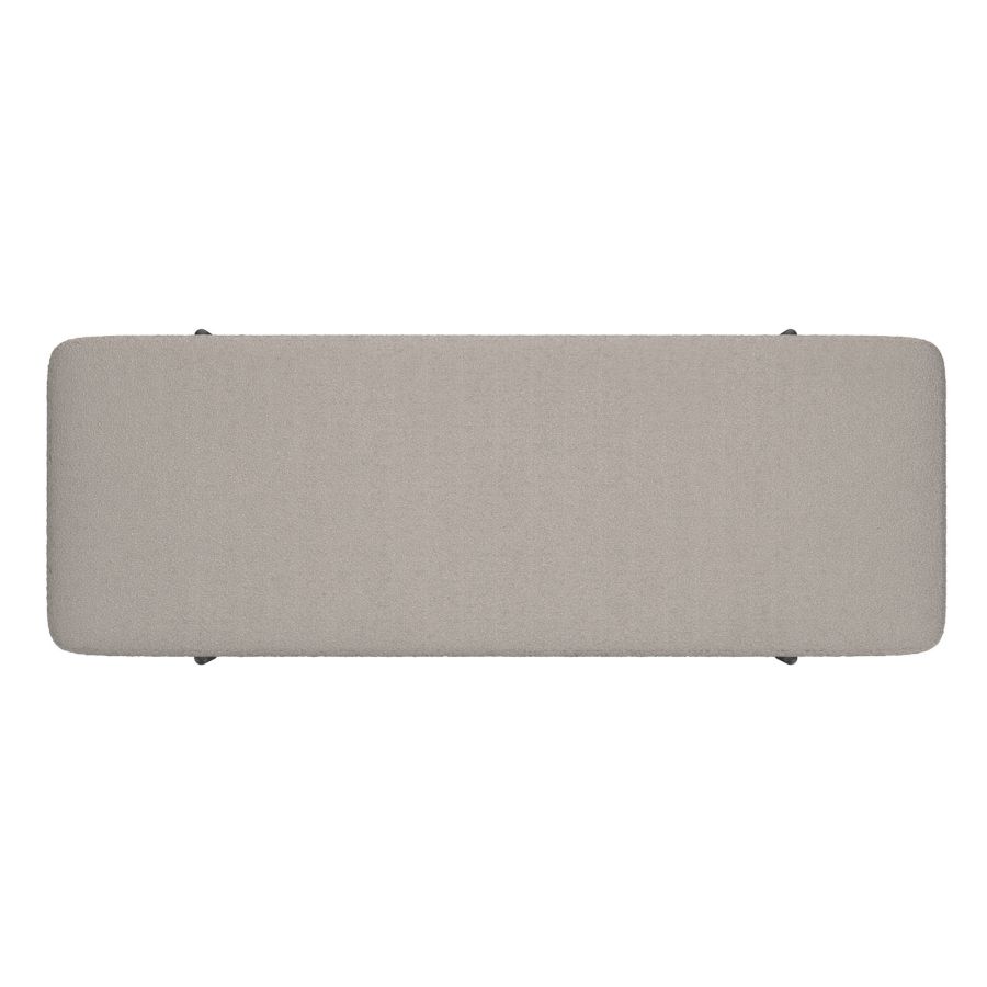 Banc ottoman de rangement Erzo en gris chaud et noir