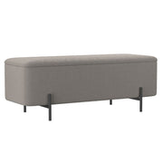 Banc ottoman de rangement Erzo en gris chaud et noir