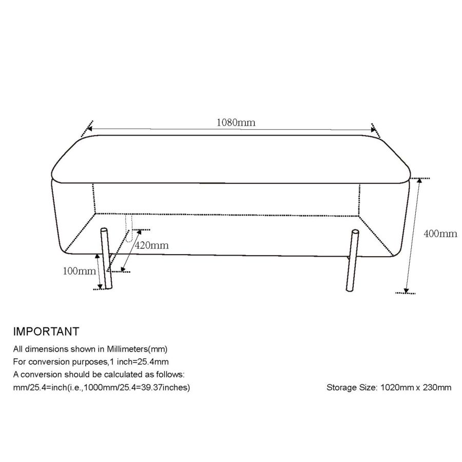 Banc ottoman de rangement Erzo en gris chaud et noir