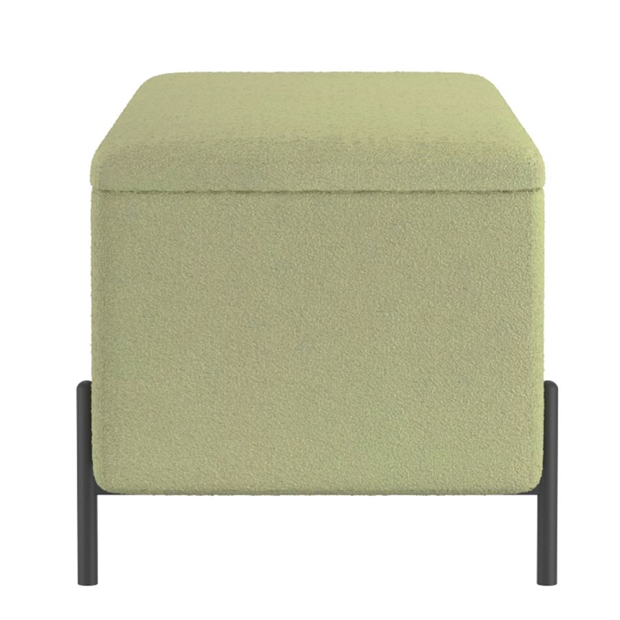 Banc ottoman de rangement Erzo en sauge et noir