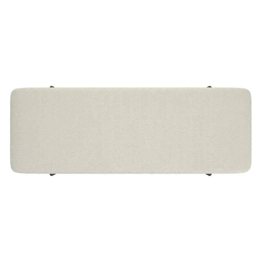 Banc ottoman de rangement Erzo en blanc et noir