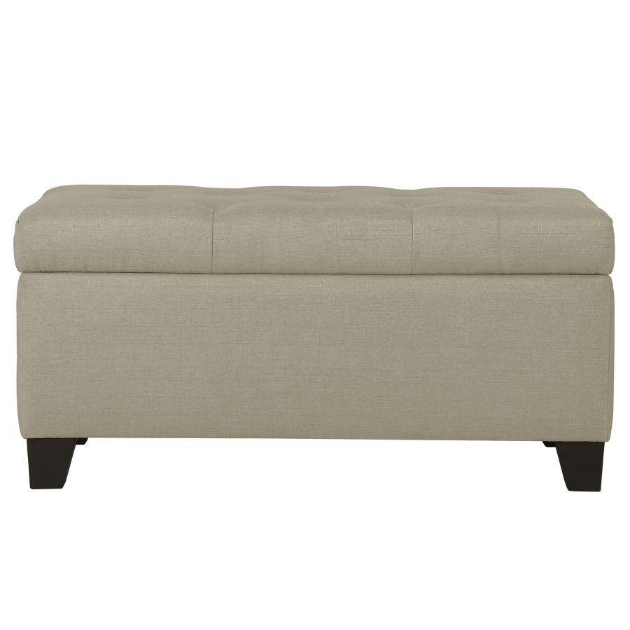 Banc ottoman de rangement rectangulaire Harper en beige ( Meuble Mtl ) 