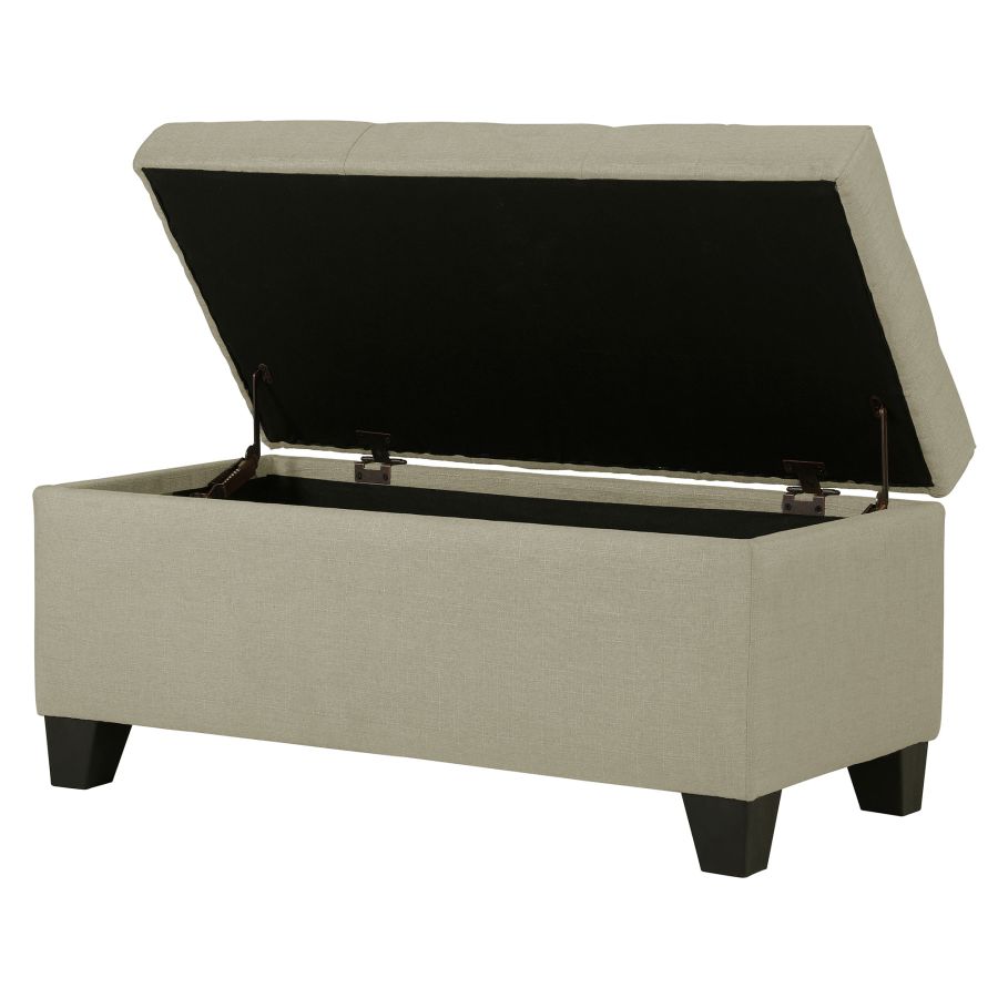 Banc ottoman de rangement rectangulaire Harper en beige ( Meuble Mtl ) 