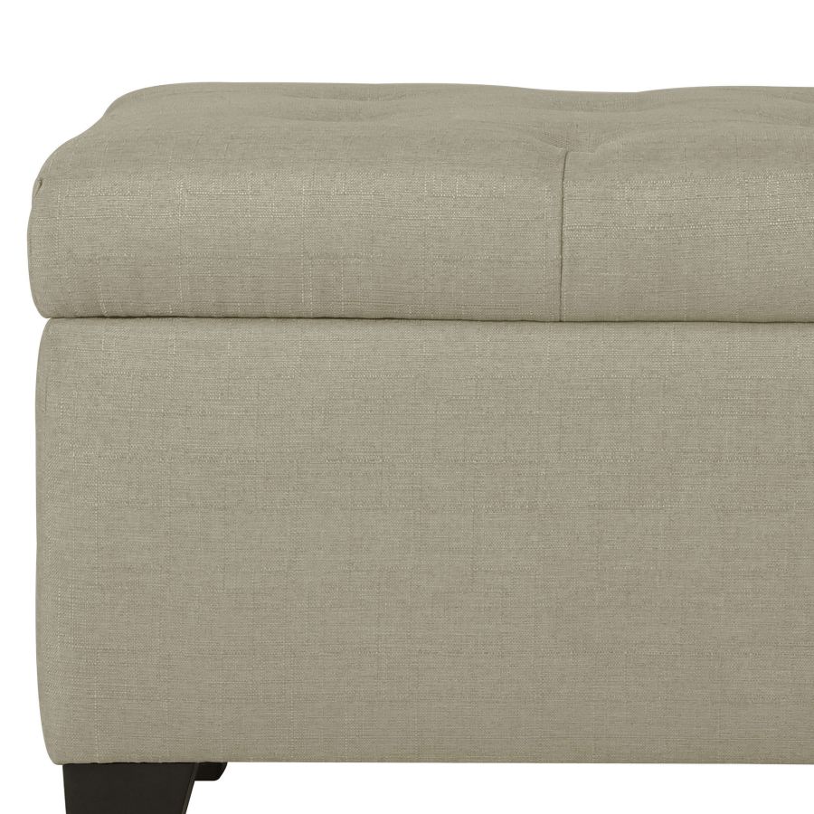 Banc ottoman de rangement rectangulaire Harper en beige ( Meuble Mtl ) 