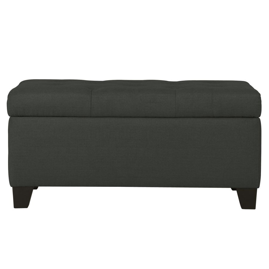 Harper Banc ottoman de rangement rectangulaire en charbon de bois ( Meuble Mtl ) 