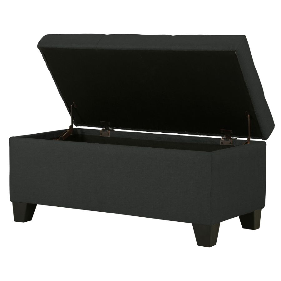 Harper Banc ottoman de rangement rectangulaire en charbon de bois ( Meuble Mtl ) 