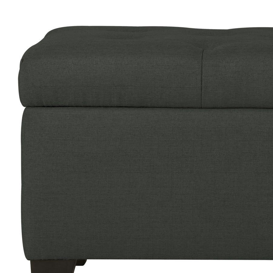 Harper Banc ottoman de rangement rectangulaire en charbon de bois ( Meuble Mtl ) 
