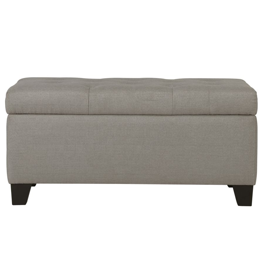 Banc ottoman de rangement rectangulaire Harper en gris clair ( Meuble Mtl ) 