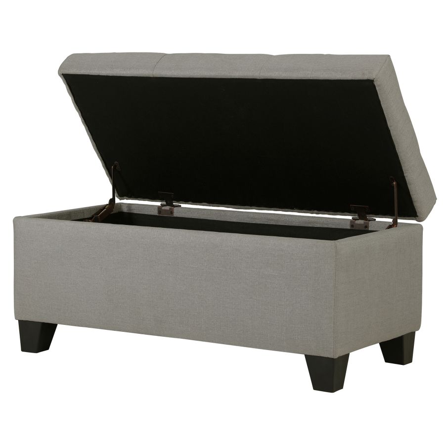 Banc ottoman de rangement rectangulaire Harper en gris clair ( Meuble Mtl ) 
