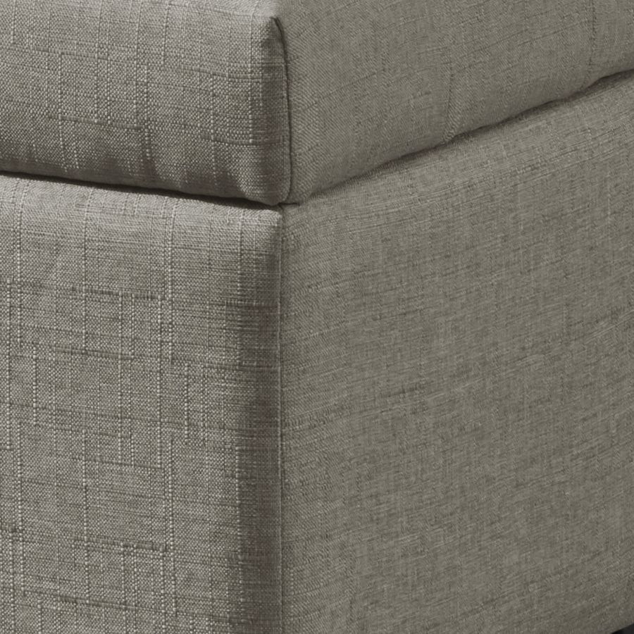 Banc ottoman de rangement rectangulaire Harper en gris clair ( Meuble Mtl ) 