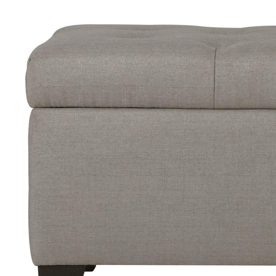Banc ottoman de rangement rectangulaire Harper en gris clair ( Meuble Mtl ) 