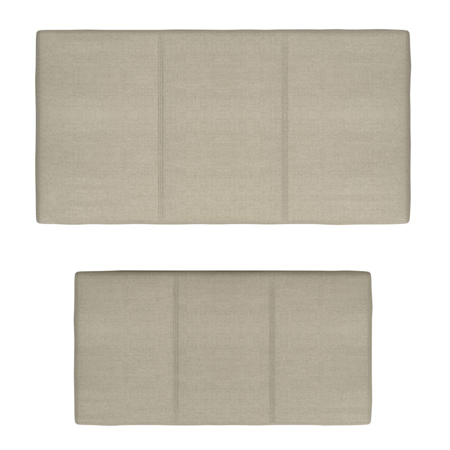 Levi Ensemble de 2 bancs poufs de rangement rectangulaires en tissu beige ( Meuble Mtl ) 