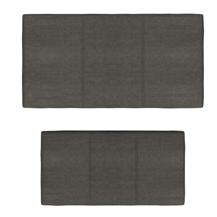 Levi - Ensemble de 2 bancs poufs de rangement rectangulaires en tissu anthracite ( Meuble Mtl ) 