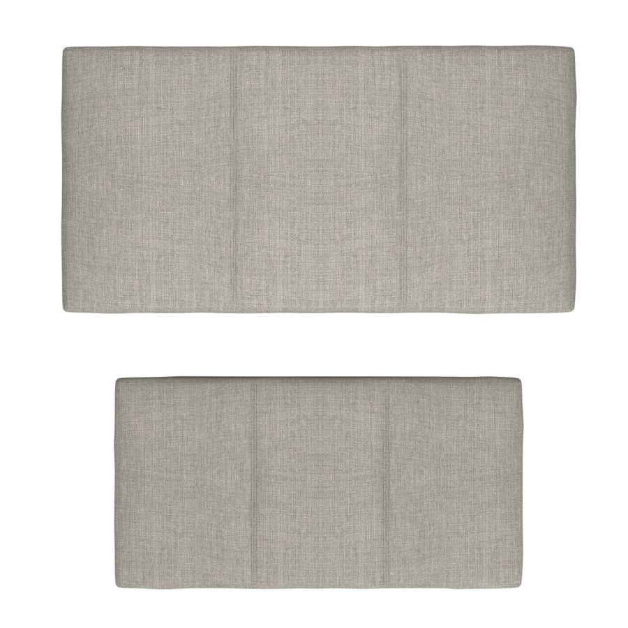 Levi Ensemble de 2 bancs ottomans de rangement rectangulaires en tissu gris clair ( Meuble Mtl ) 