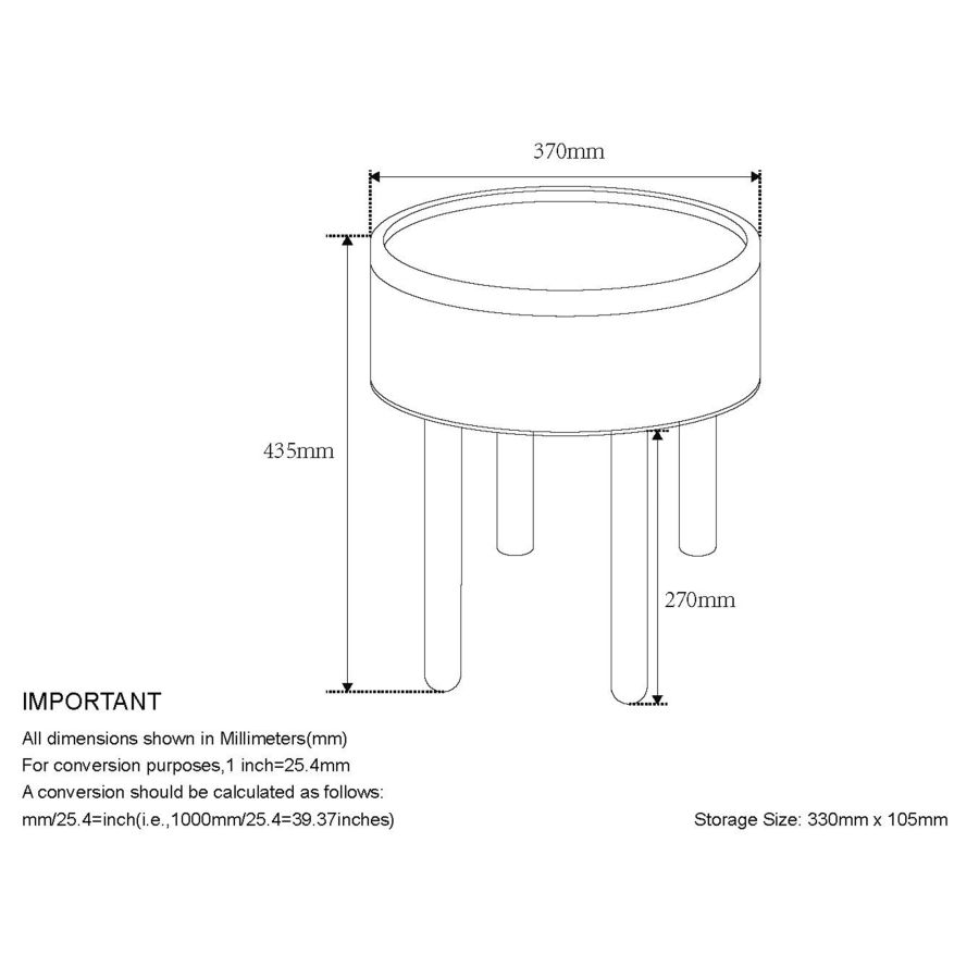 Pouf de rangement rond Polly avec plateau en beige et noir ( Meuble Mtl )