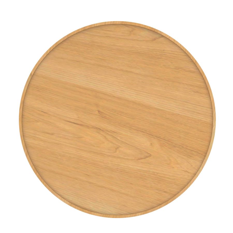 Pouf de rangement rond Polly avec plateau en beige et naturel ( Meuble Mtl )