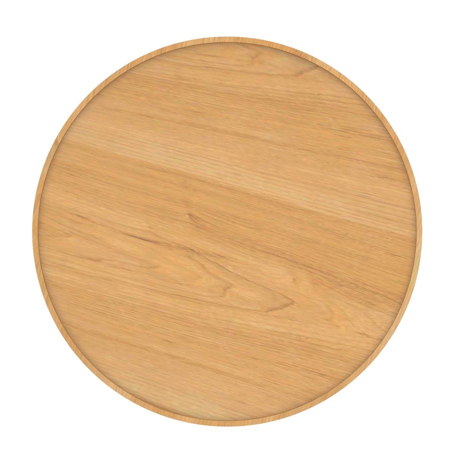 Pouf de rangement rond Polly avec plateau en charbon de bois et naturel ( Meuble Mtl )