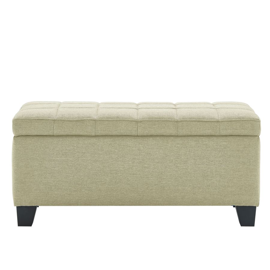 Banc ottoman de rangement rectangulaire Lila en beige ( Meuble Mtl ) 