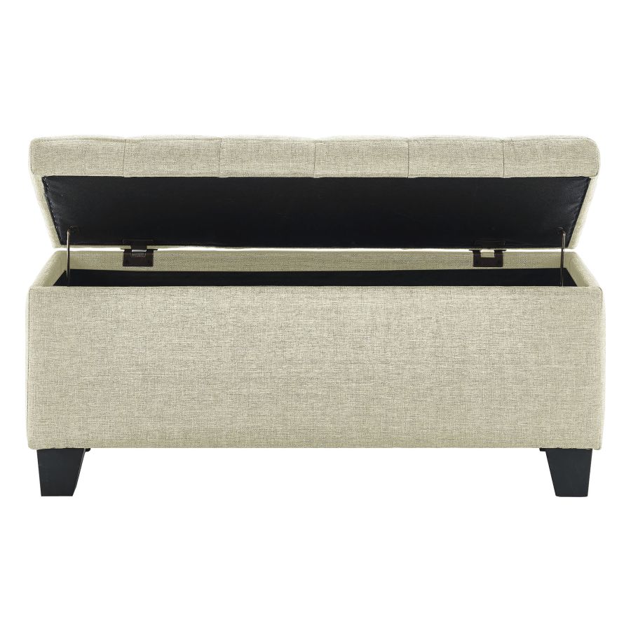 Banc ottoman de rangement rectangulaire Lila en beige ( Meuble Mtl ) 