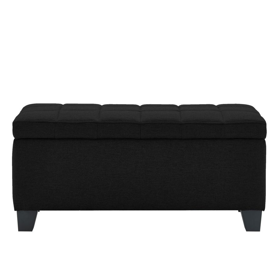 Banc ottoman de rangement rectangulaire Lila en noir ( Meuble Mtl ) 