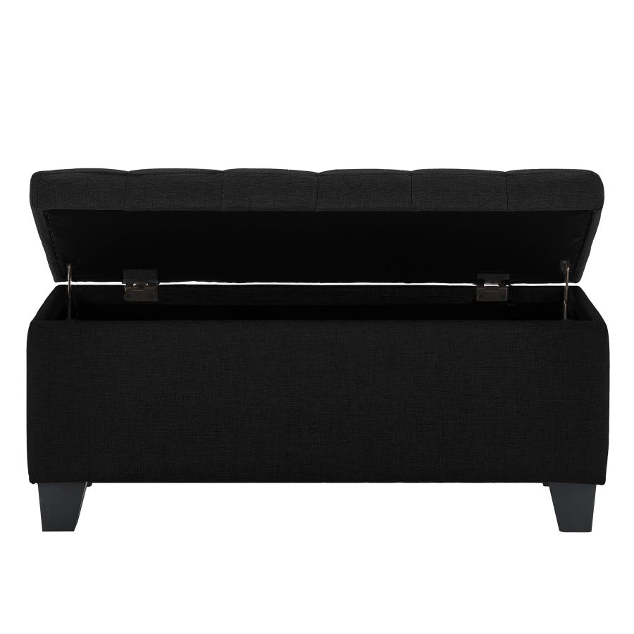 Banc ottoman de rangement rectangulaire Lila en noir ( Meuble Mtl ) 