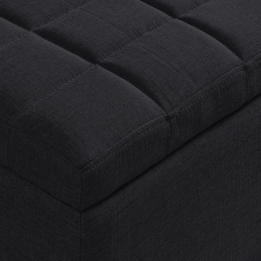 Banc ottoman de rangement rectangulaire Lila en noir ( Meuble Mtl ) 