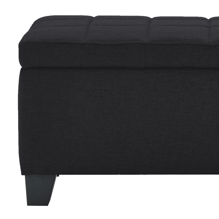 Banc ottoman de rangement rectangulaire Lila en noir ( Meuble Mtl ) 
