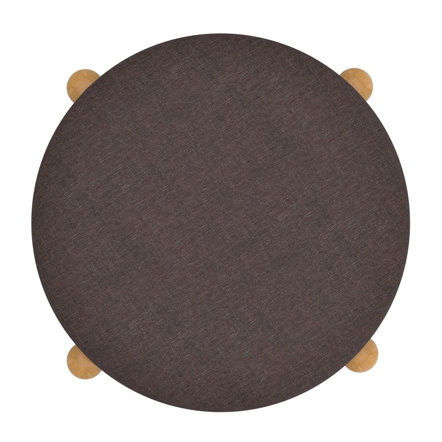 Pouf de rangement rond Heidi en charbon de bois et naturel ( Meuble Mtl )