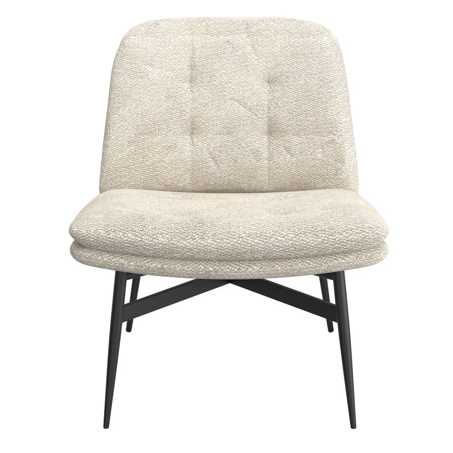 Chaise d'appoint Caleb en tissu beige et noir ( Meuble Mtl ) 