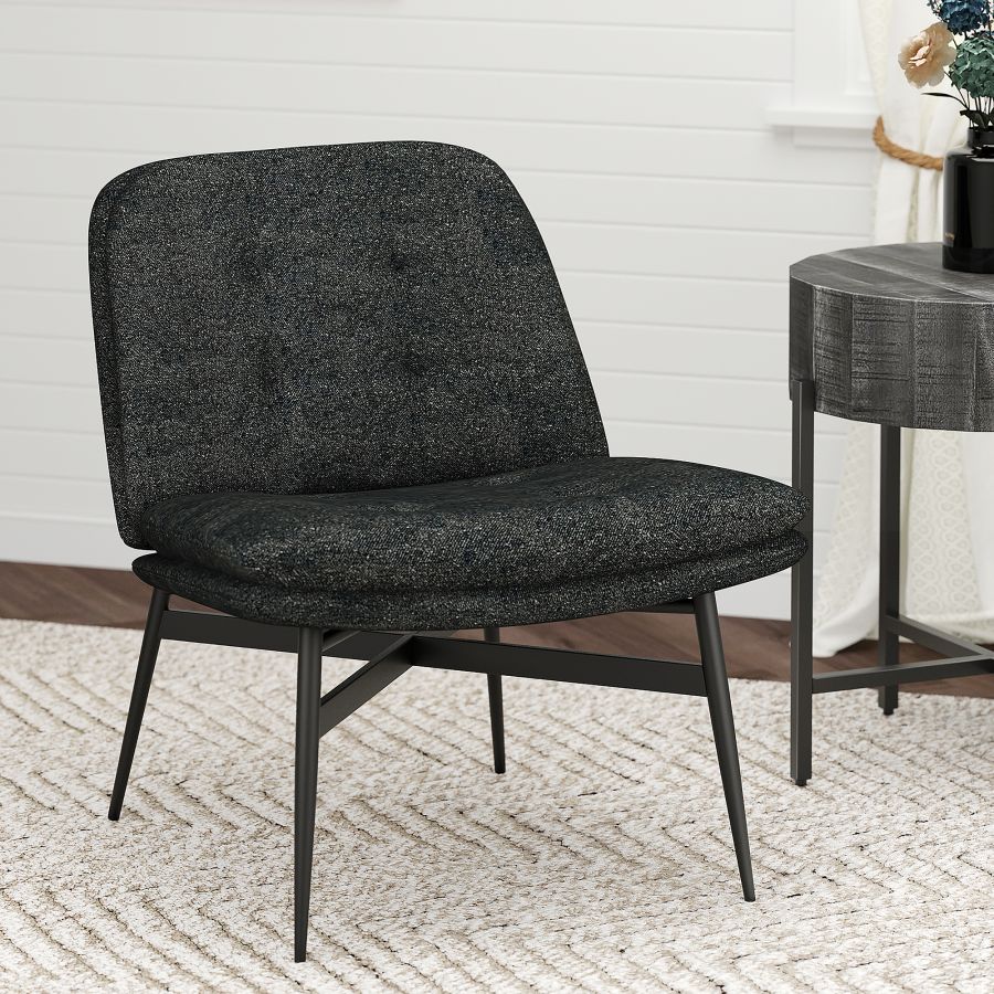 Chaise d'appoint Caleb en tissu charbon et noir ( Meuble Mtl )