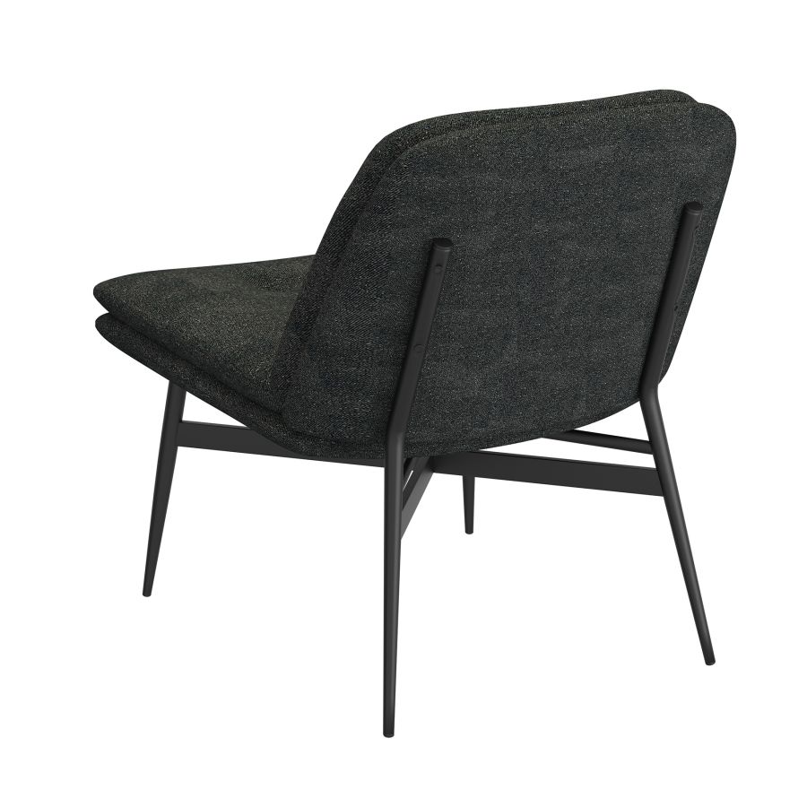 Chaise d'appoint Caleb en tissu charbon et noir ( Meuble Mtl )