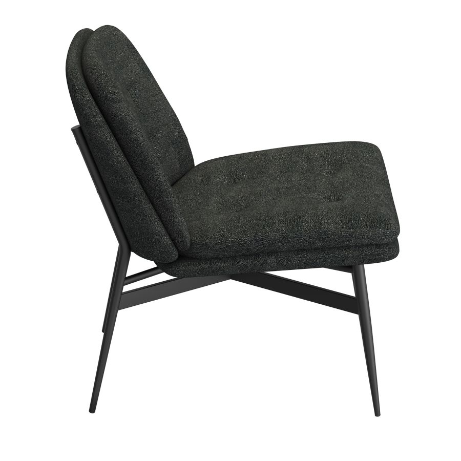 Chaise d'appoint Caleb en tissu charbon et noir ( Meuble Mtl )