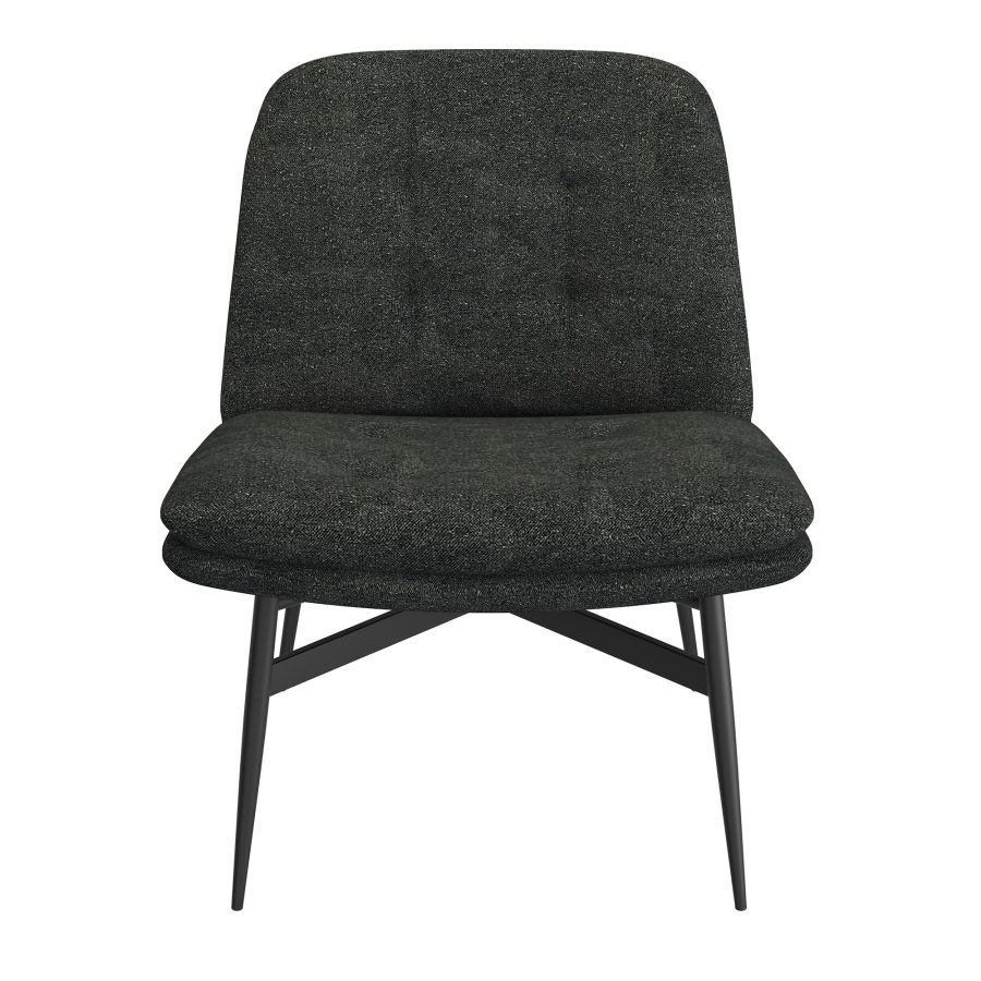 Chaise d'appoint Caleb en tissu charbon et noir ( Meuble Mtl ) 