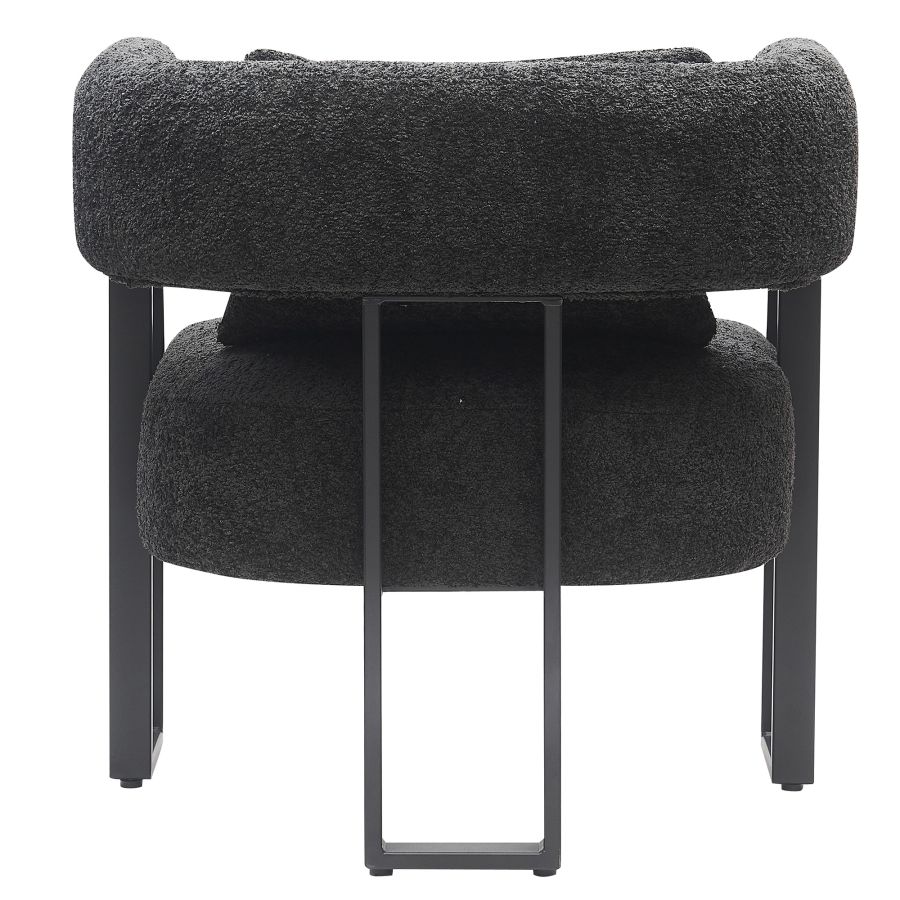 Chaise d'appoint Scarlet en boucle charbon et noir