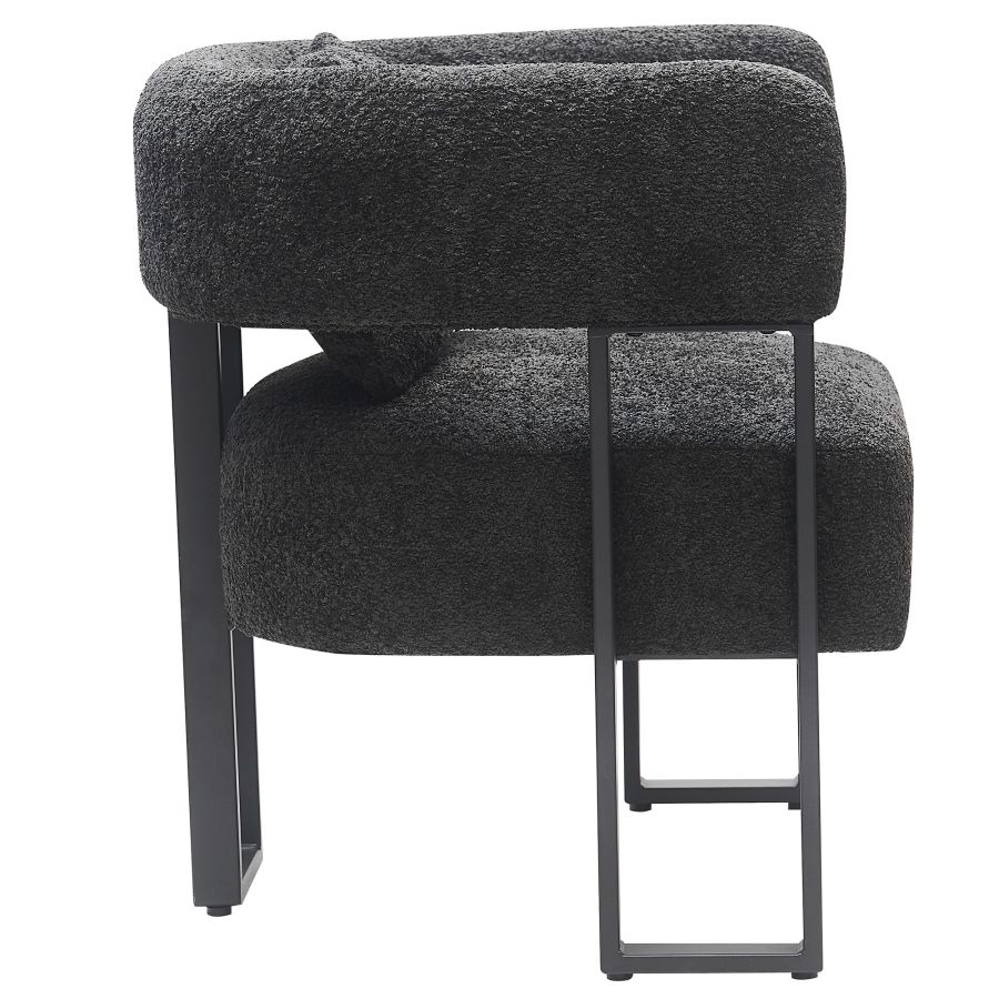 Chaise d'appoint Scarlet en boucle charbon et noir