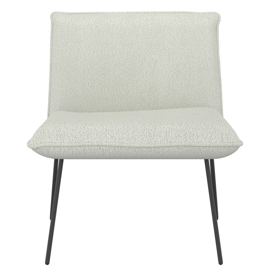 Chaise d'appoint Gigi en tissu bouclé crème ( Meuble Mtl )