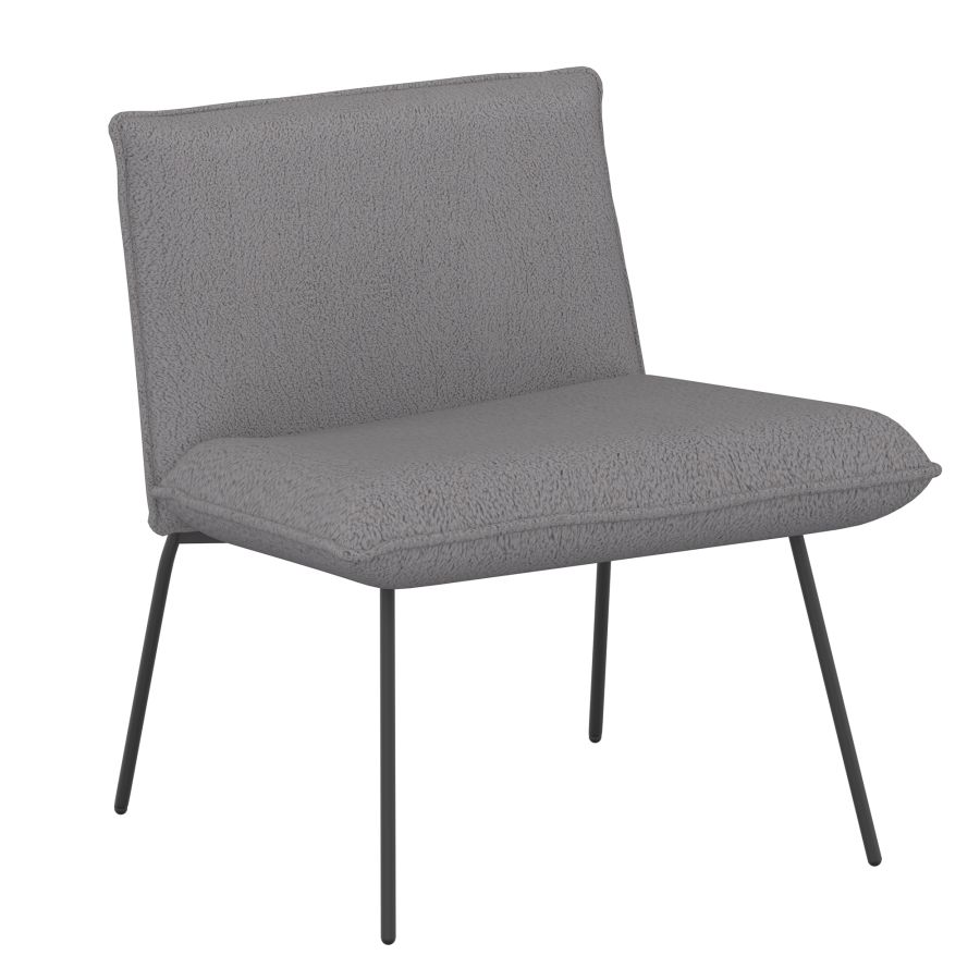 Chaise d'appoint Gigi en tissu bouclé gris ( Meuble Mtl )