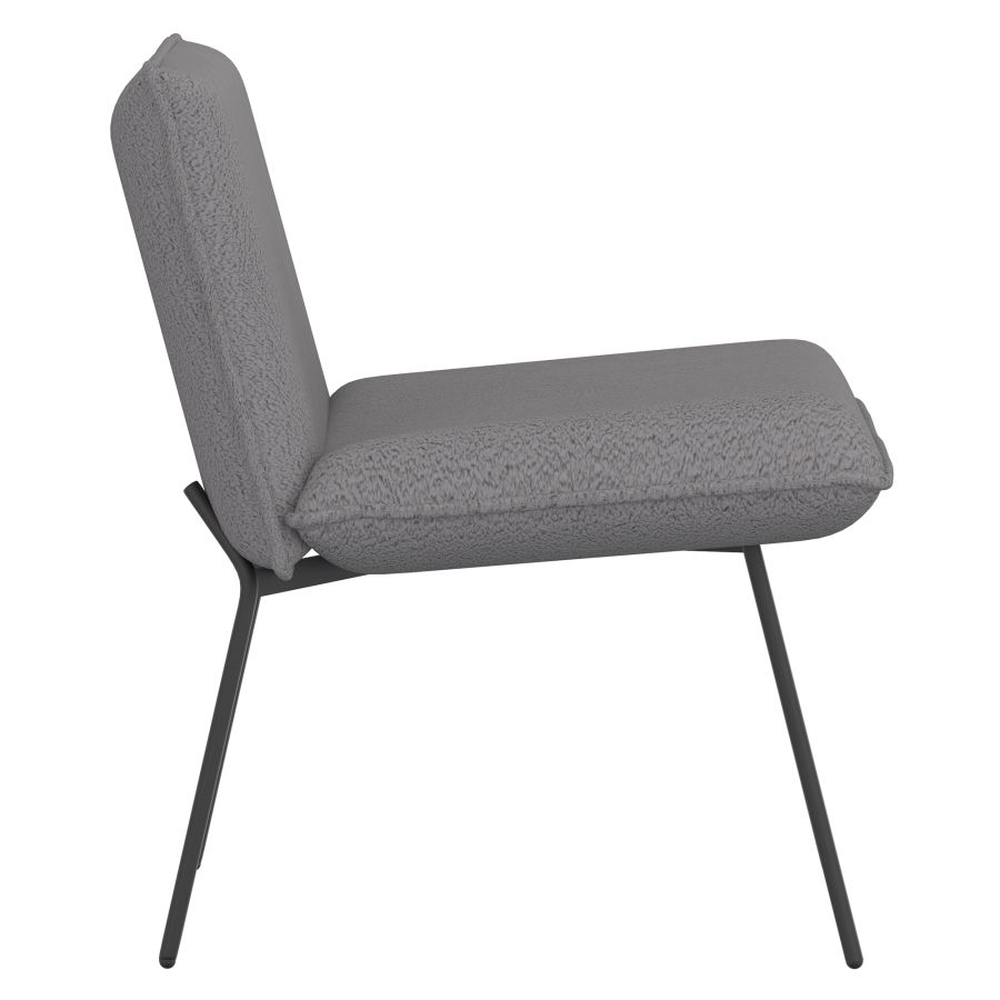 Chaise d'appoint Gigi en tissu bouclé gris ( Meuble Mtl )